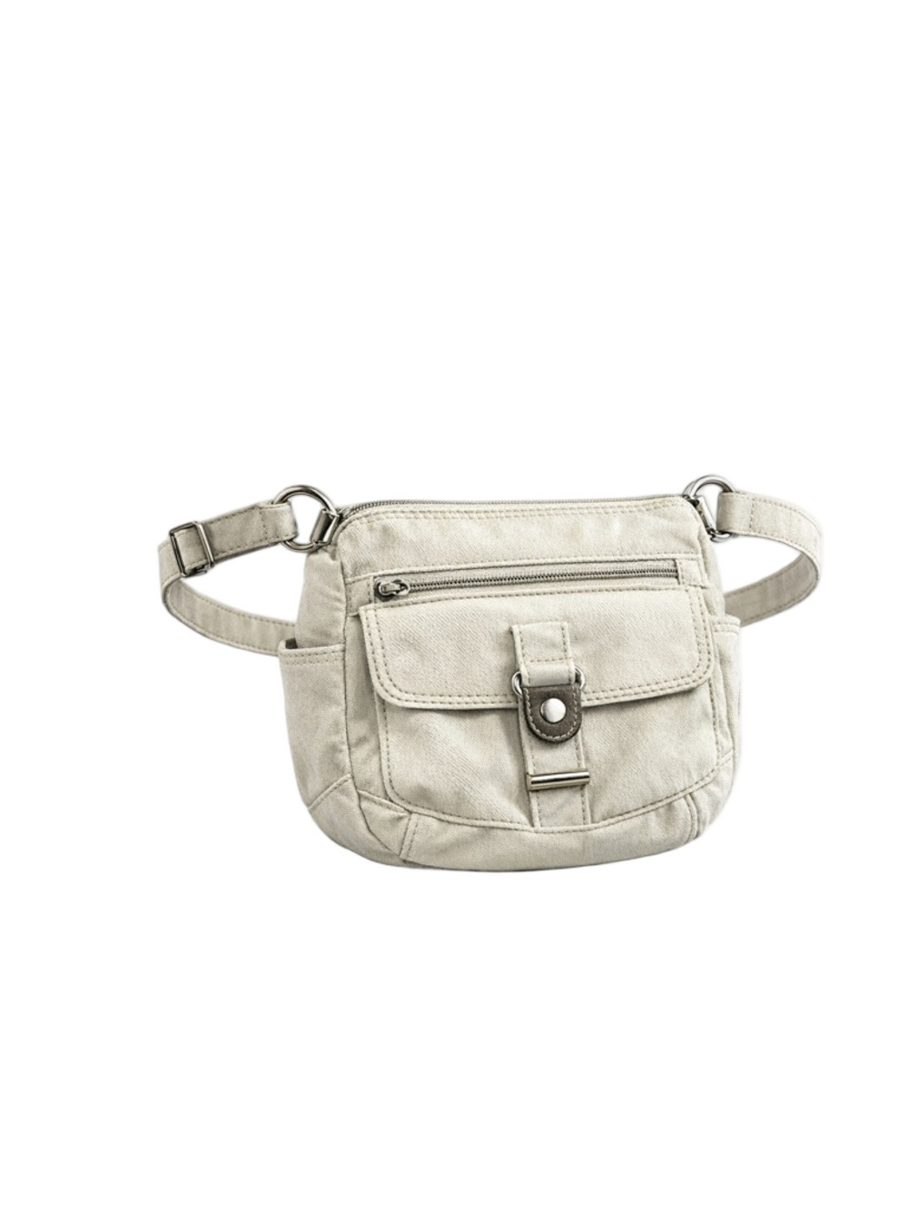 cream crossbody bag with front pocket